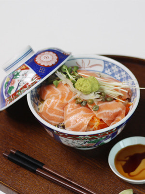 일본 하나조노 뚜껑 돈부리볼 텐동 그릇